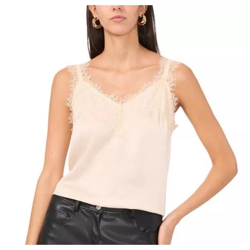 Vince Camuto Womens New Romantic Cream Lace Plus Size 1X Cami Tank NWT